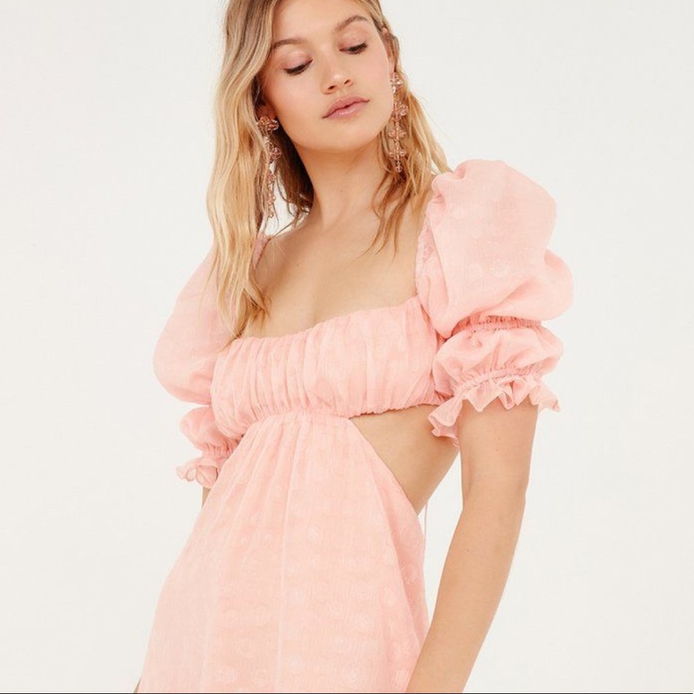 For love & lemons pink maxi dress